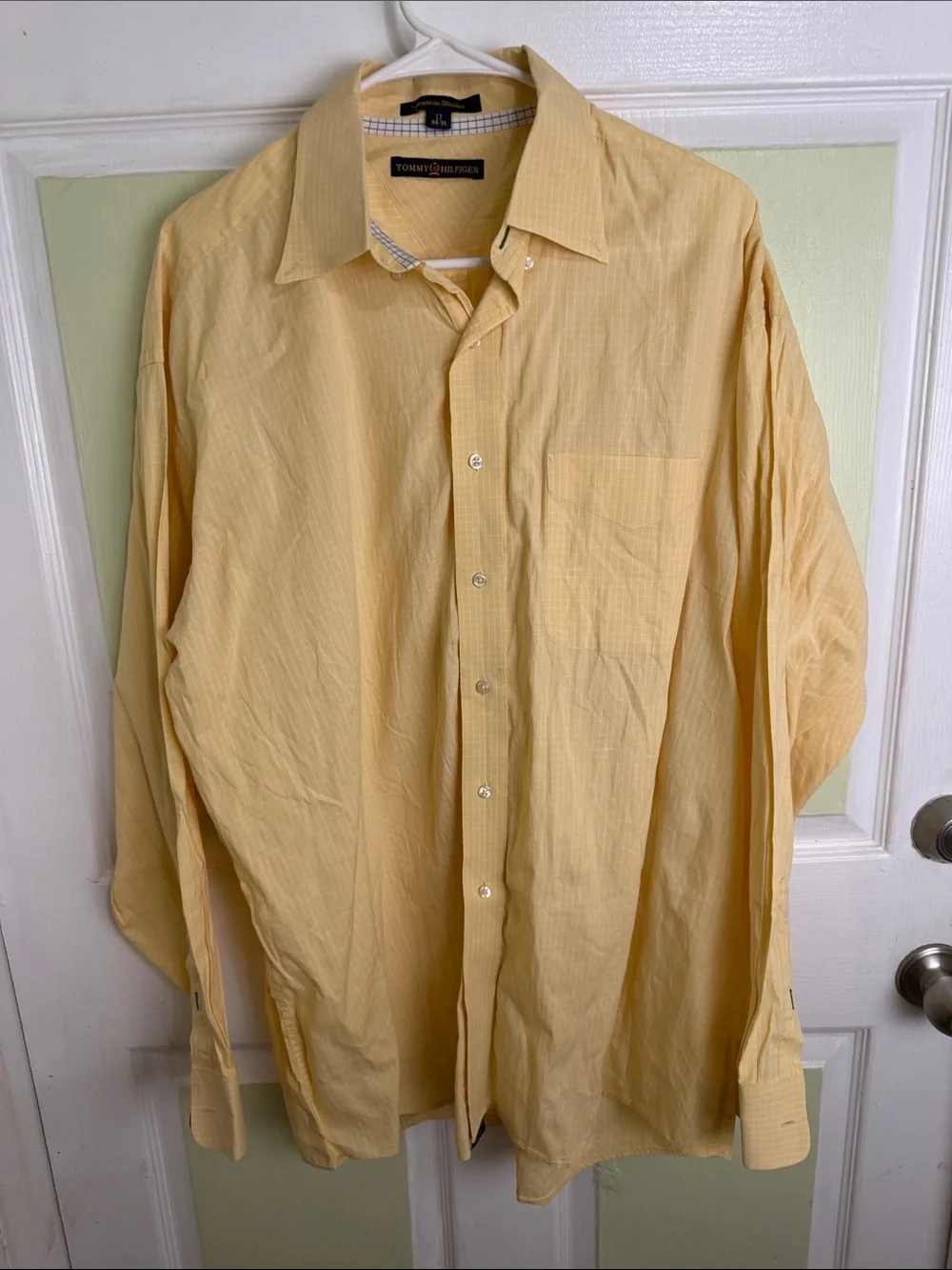 Tommy Hilfiger Pale Yellow Long-Sleeve Button Shirt